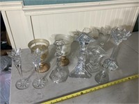 11 glass candle holders
