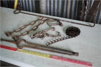 Hanging Swivel Chains, 6' Sprocket Chain, Tongs &