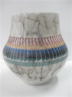 Navajo Signed Horsehair Pottery - 9" Tall