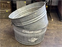 Pair of Galvanized Wash Tubs