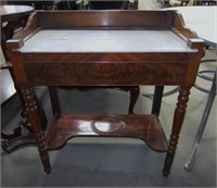 Antique Marble Hall Table - 32" x 32" x15"