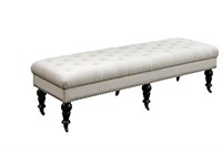 Open Box Linon Isabelle Bed Bench, Beige, 62"