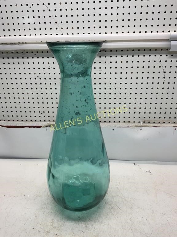 LARGE BLUE GLASS VASE