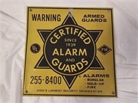 Vintage Certified Alarm and Guards Metal Sign