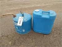 5 Gallon kerosene can and a plastic water jug