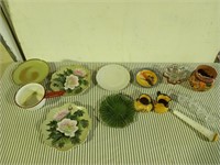 Asst plates, bowls, kitchenware