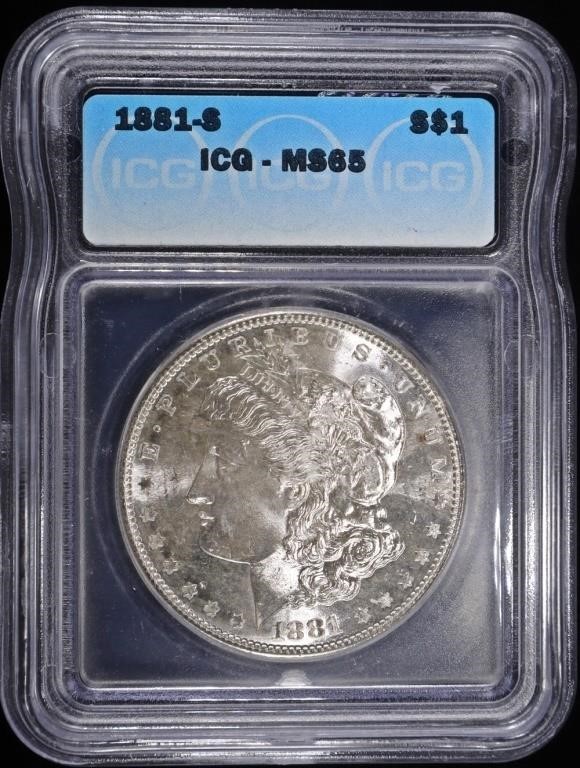 1881-S MORGAN DOLLAR ICG MS65