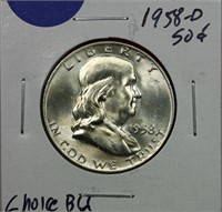 1958-D Franklin Half Dollar Ch. BU