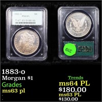1883-o Morgan $1 Graded ms63 pl