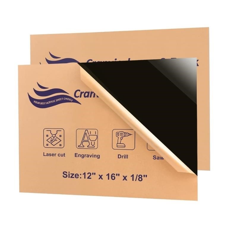 Acrylic Sheet 12" x 16" x 1/8", Cranviech 2 Pack