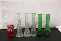 5 Vintage Florist Bud Vases