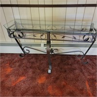 Glass Top Hall Table