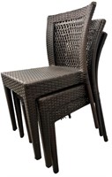 Set of 3 Wicker Patio Chairs