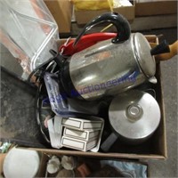 1 box- coffee pots, measure spoons, misc