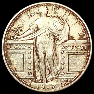 1917-S Standing Liberty Quarter NEARLY