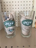 2 NY Jets Glasses