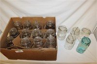 17 Glass Canning Jars w/ Glass Lids, 1 Quart