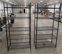 Lot - (2) Black Wire Racks