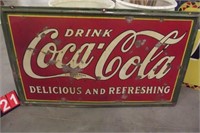 1932 PORCELAIN DRINK COCA COLA SIGN 60" W X 36"T