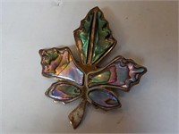Abalone and silver Brooch