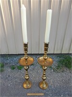 Large Brass Candle Holders 39" H