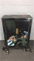 Hand Painted Solid Wood Oriental Cabinet