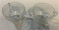 Vintage Clear Depression Glass Sugar and