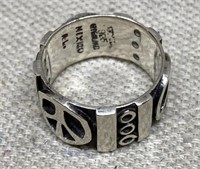 Vintage Sterling Silver Mexico Peace Ring