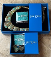 Jay King Turquoise Bib Style Necklace Earrings A