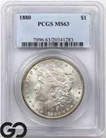 1880 Morgan Silver Dollar, PCGS MS63 Guide: 125