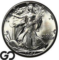 1947-D Walking Liberty Half Dollar, Gem BU Bid: 85