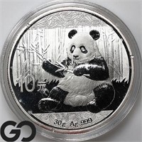 2017 Chinese Silver Panda, 30g 0.999 Fine Silver