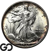 1946-S Walking Liberty Half Dollar, Gem BU Bid: 95