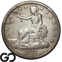 1877-S Trade Dollar, Scarce Early Silver Dollar