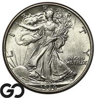 1936 Walking Liberty Half Dollar, BU Bid: 56