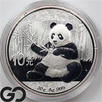 2017 Chinese Silver Panda, 30g 0.999 Fine Silver