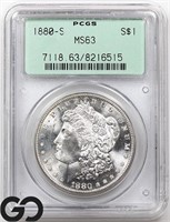 1880-S Morgan Silver Dollar, PCGS MS63 Guide: 100