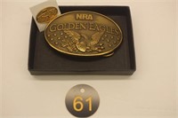Golden Eagle Belt Buckle w/USA Pin
