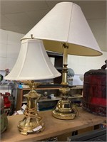 two gold lamps