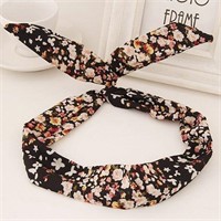 Cute Black Floral Hairband/scarf