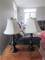 PAIR OF OIL RUBBED BRONZE TABLE LAMPS 29" TALL