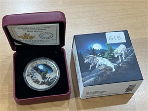 2018 $20 Geo Fauna, Grey Wolves ,.9999 Silver