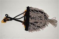 Vintage Beaded Crochet Tassel Purse