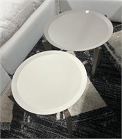 Side Tables set of 2 with retro metal tops