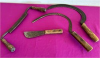 Antique Tools Sickles, Russell Knife