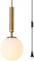 O3458  BOKT Gold Globe Pendant Light 1-Gold-Plug I