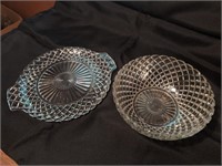 Anchor Waterford Clear platter and bowl glassware