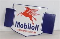 ANTIQUE PORCELAIN 25" MOBILOIL SIGN