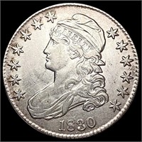 1830 Capped Bust Half Dollar CLOSELY UNCIRCULATED