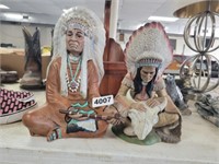 2 NATIVE AMERICAN FIGURINES *SOME CHIPS